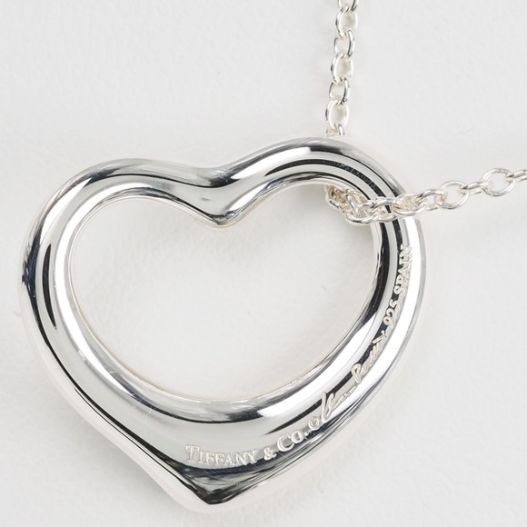 TIFFANY Open Heart Silver 925 Women's Necklace - Picture 3 of 7